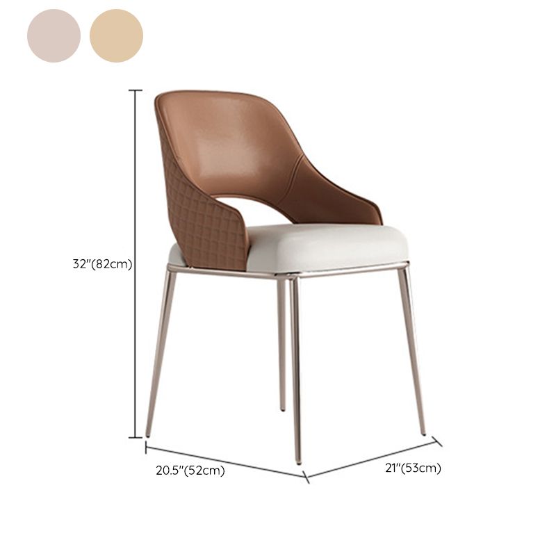 Dining Room Glam Side Chair Faux Leather Chair with Upholstered