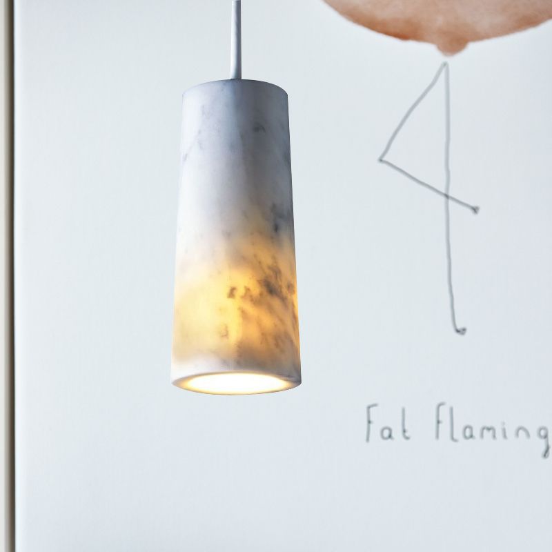 TUBE Restaurant pendentif luminaire marbre 1 minimalisme de bulbe kit de lampe suspendue en blanc