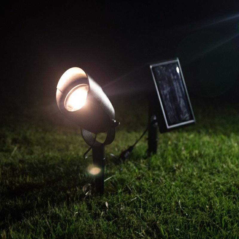 Elongated Dome Outdoor Lawn Lamp Aluminum Modern LED Ground Spotlight with Stake in Black