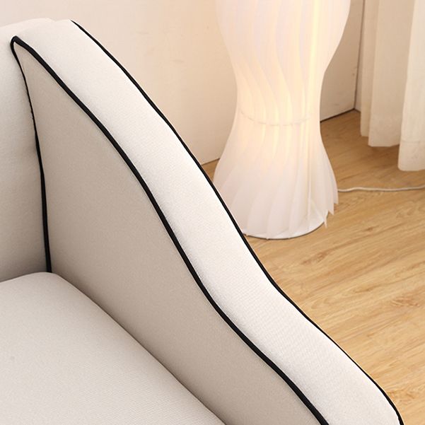 Modern Cushioned Chaise Lounge One Armed Chaise with Recessed Arms for Living Room