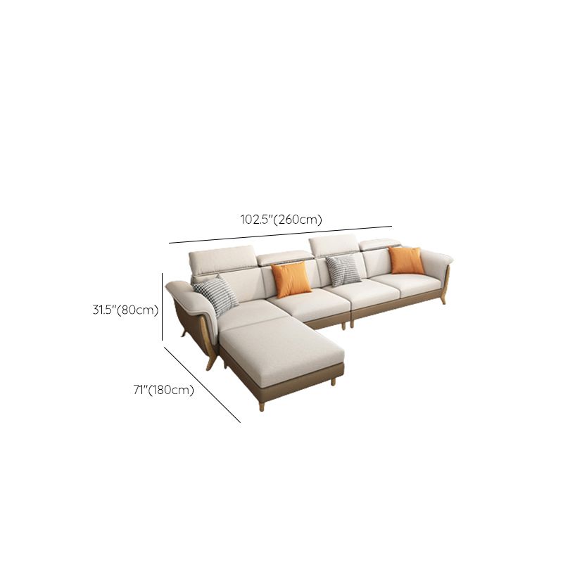 Fabric Sectional Sofas Solid Wood Sectional Couch for Living Room
