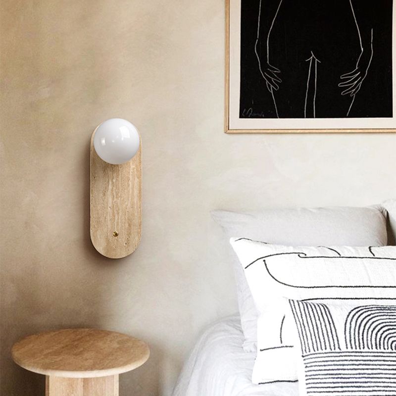 Modern 1-Light Wall Mounted Lighting Stone Wall Lamp for Bedroom