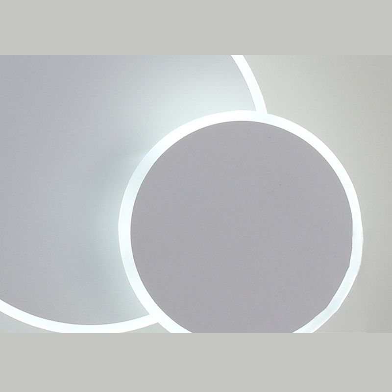 Lámpara de pared LED de estilo nórdico redondo de 3 capas 350 ° Luz de aplicador creativo de diseño creativo rotativo en blanco