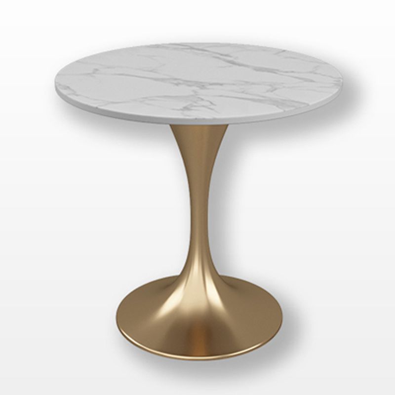 Sintered Stone White Dining Table Simplicity Tulip Base Table for Dining Room