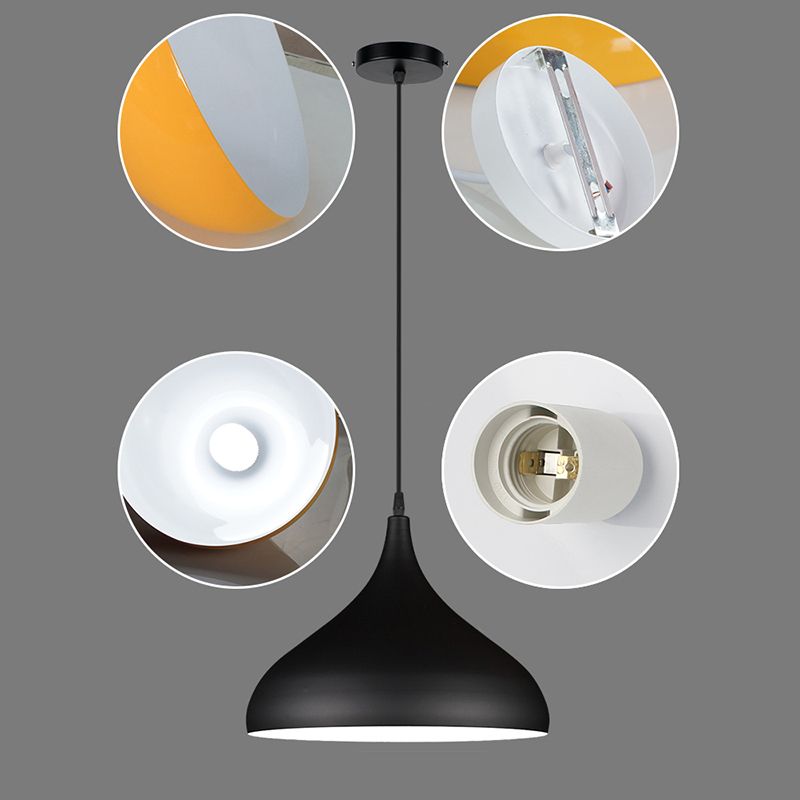 Macaron Matel Hanging Light, Nordic 1-Light Pendant Lighting for Living Room