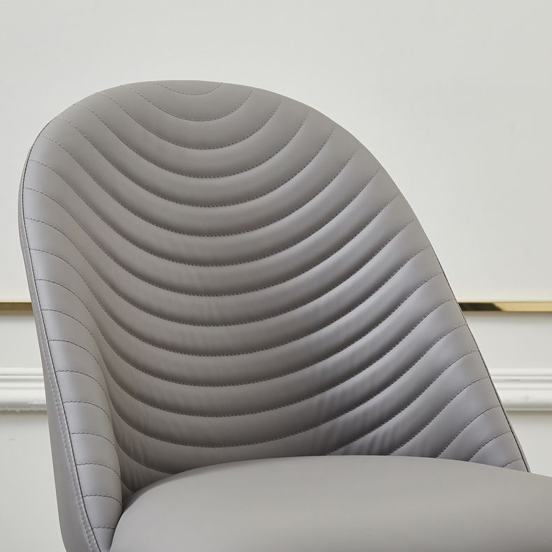 Sillas laterales sólidas sin brazos de diseño contemporáneo, sillas de comedor de cuero para el hogar