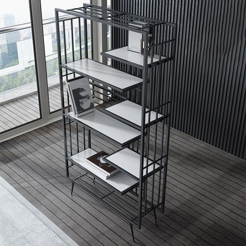 6 open shelves Bookcase Light Luxury Steel Bookshelf for Study Room