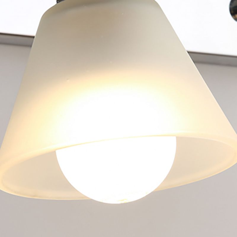 Modern Style Simplicity Mirror Light White Glass Flower Shade Wall Lamp for Bathroom