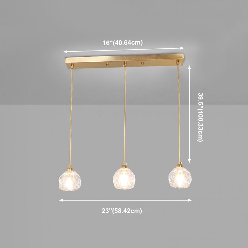 Sphère de l'île contemporaine Lumières de l'île cristalline en or