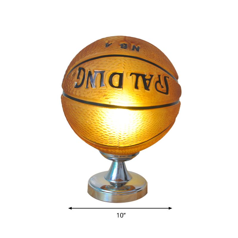 Lampada da scrivania da basket in stile sportivo Lampada da tavolo in vetro a una luce con cavo di collegamento per la cameretta dei bambini