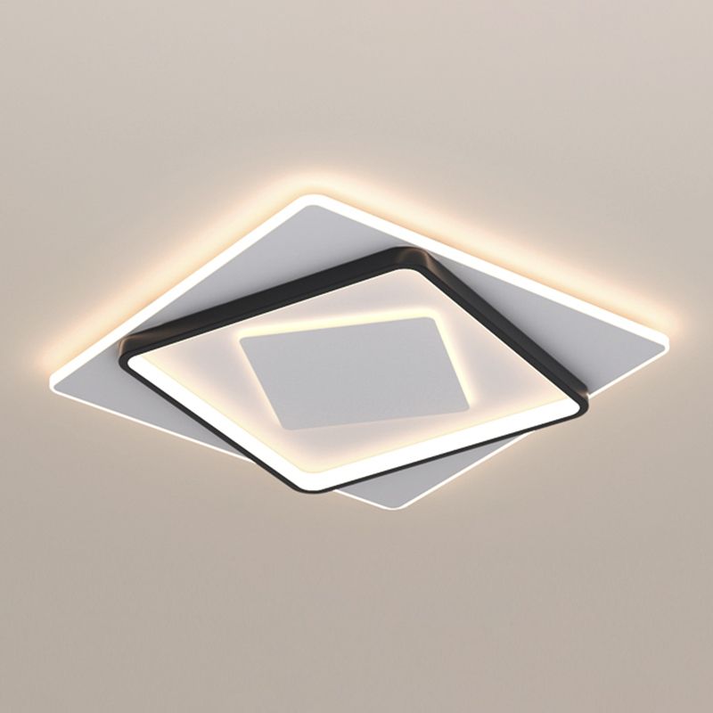 Nouveau Plafonnier LED encastré en acrylique moderne, carré, plafonnier avec 1 lumière