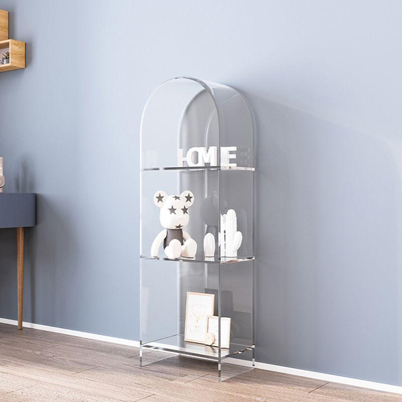 Acrylic Standard Bookshelf Glam Closed Back Bookcase with Shelves