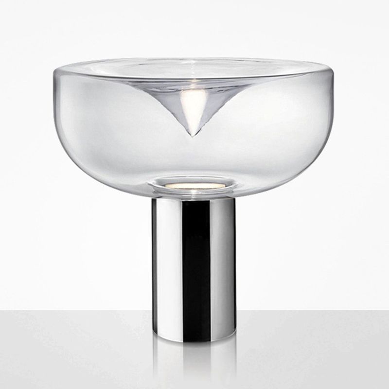 Round Shape Glass Table Lamp Modern Style 1 Light Table Lamp Fixture