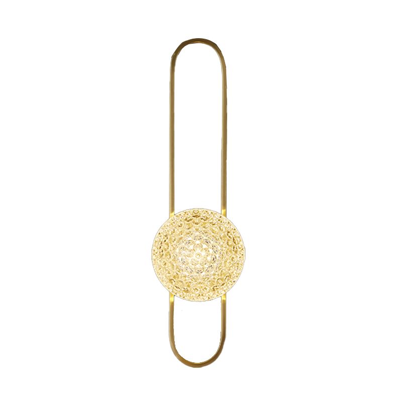 Globe Crystal Shade Wall Light 1 - Light Solid Brass Wall Sconce in Gold and Clear