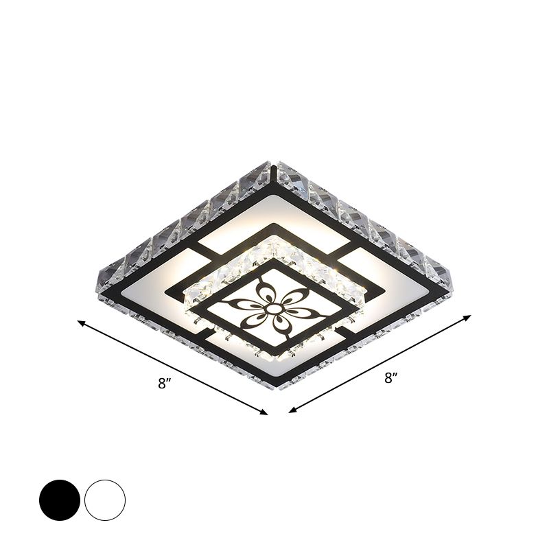 Plafondlamp met acrylgeometrie, minimalistische LED-kristallen inbouwlamp met bloemmotief