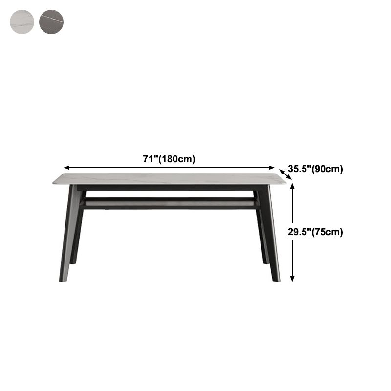 Stone Top Dining Table Contemporary Dining Table with 4 Wood Legs