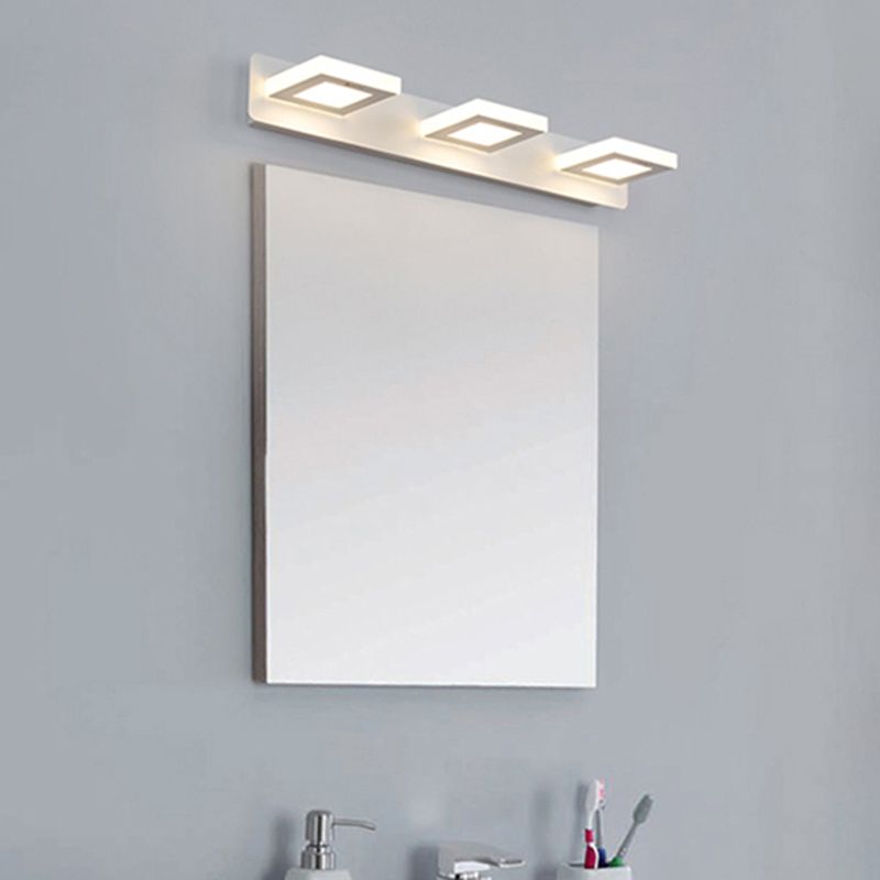 Metal Geometric Wall Mount Lighting Modern Multi Lights Mirror Wall Light Fixture in White