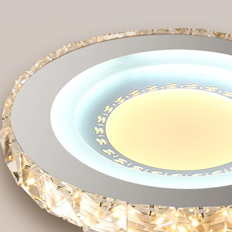 Encerclez la LED à la forme Mount Modern Crystal Stainless-Steel Flushmount Ceiling Light