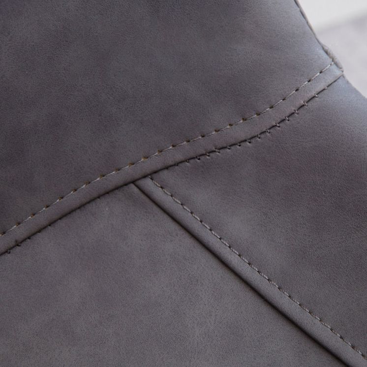 Faux Leather Dining Chairs Contemporary Armless Chairs with Metal Base