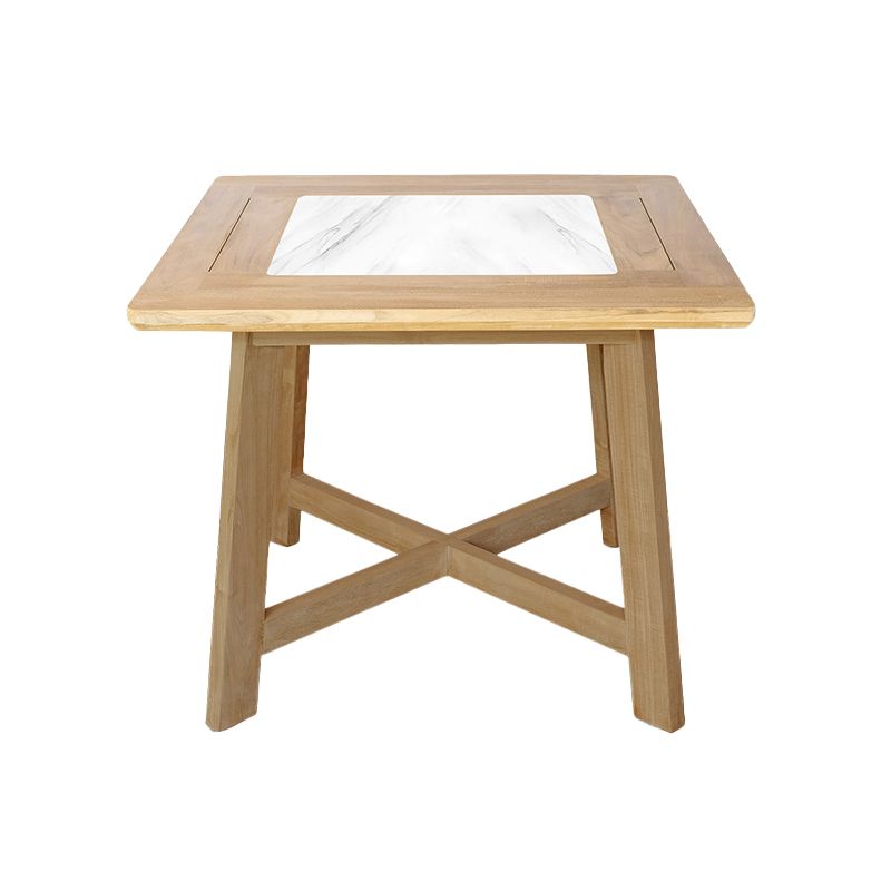 Solid Wood Dining Table Farmhouse Brown Table for Living Room