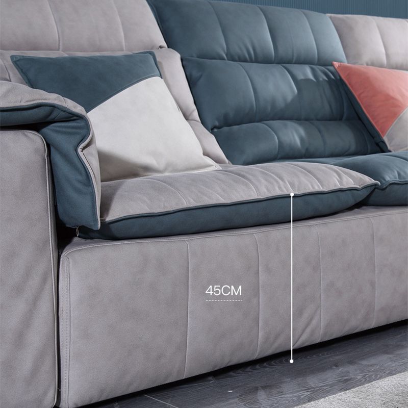 Scandinavian Gray 3/4-seat Sectional Pillow Top Arm Sectional Sofa