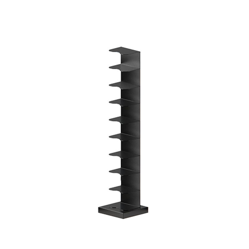 White and Black Corner Bookshelf Closed Back Contemporary Iron Bookshelf