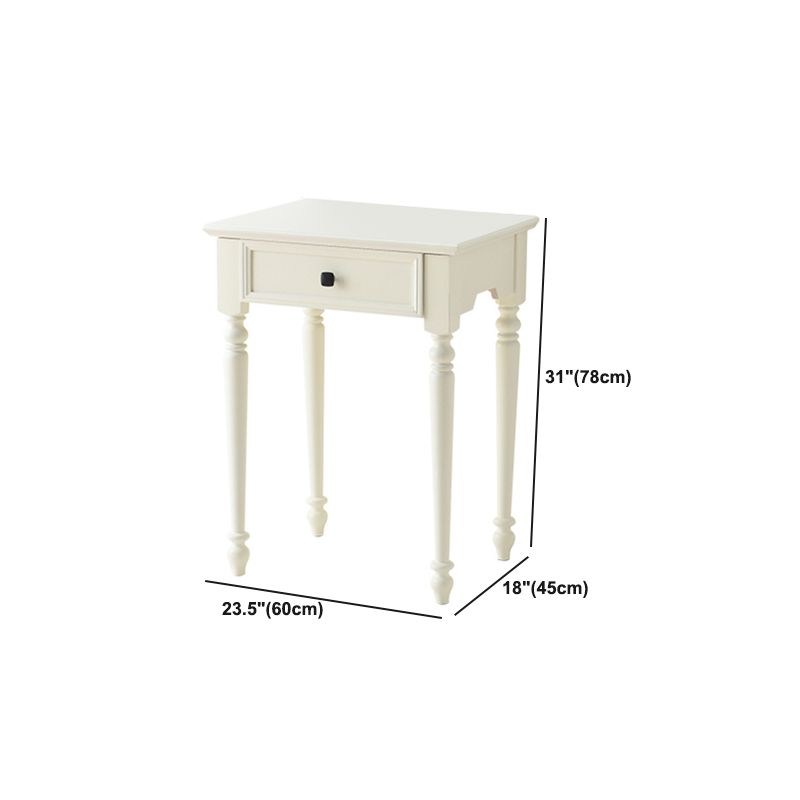 White Solid Wood Vanity Dressing Table Set Bedroom Make-up Vanity Table - 30.7" H