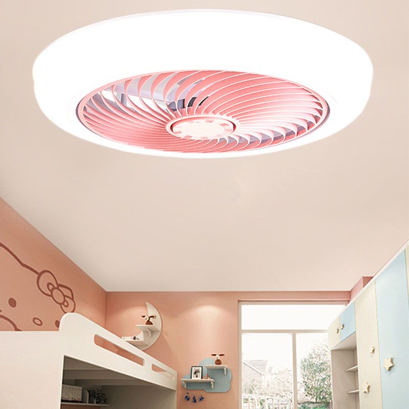 Moderne prägnante LED -Deckenlüfter leichte schmiedeeisere kreisförmige Decke mit Acrylschatten