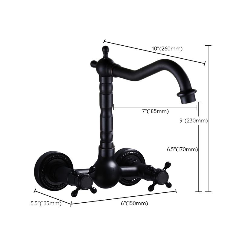 Traditional Wall Mounted Metal Tub Filler Low Arc Waterfall Bathroom Faucet