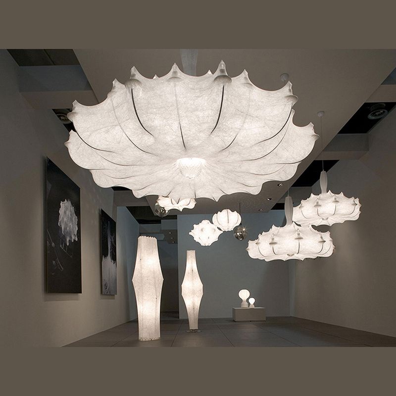 Lantaarnstof Suspensie Hanglamp Lichte Noordse stijl Witte hanglamp Lamp