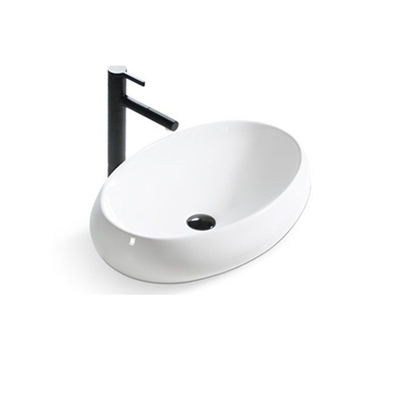 Bathroom Ceramic Sink Round Rod Handle Anti-spill Modern Faucet Sink