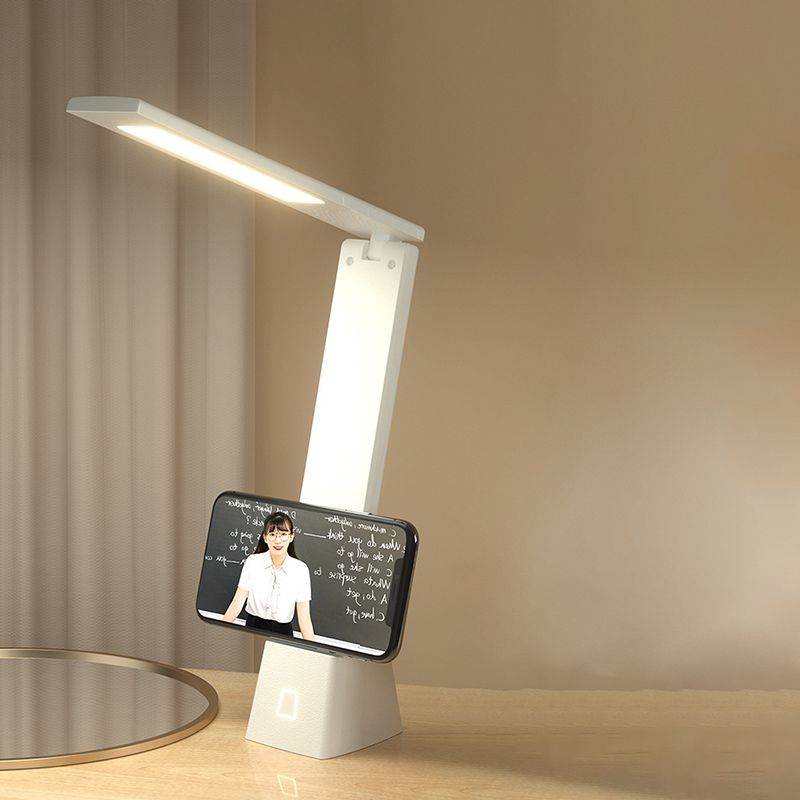 USB Table Lamp with Touch Control, Task Plastic Folding Table Light for Bedroom