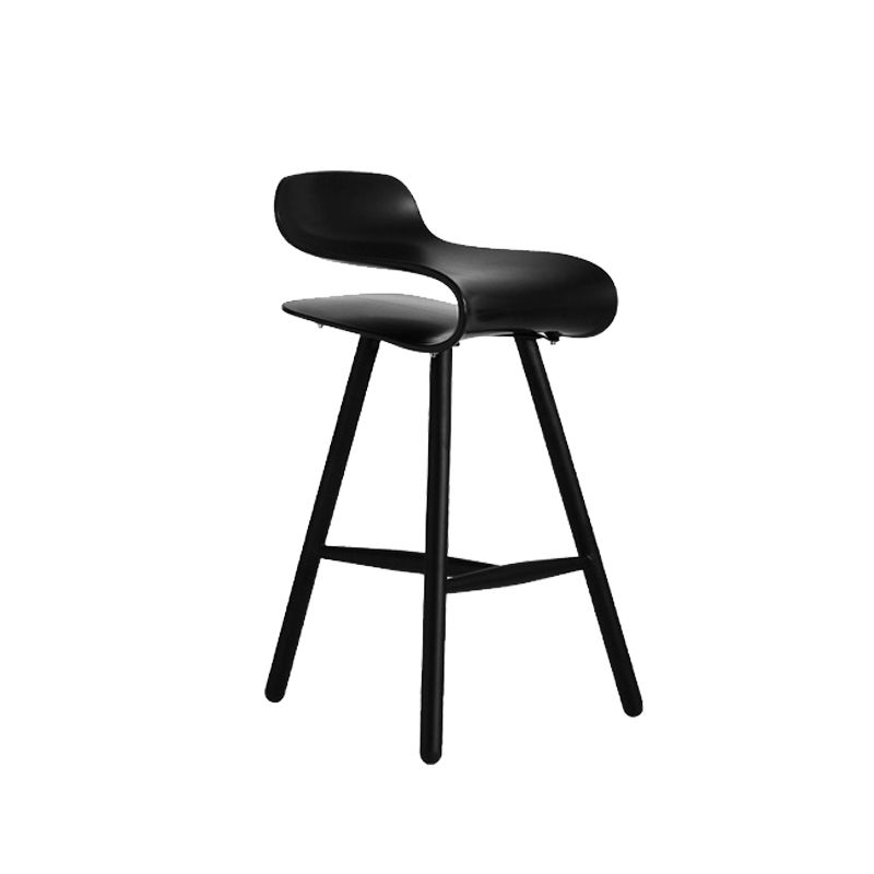 Contemporary Indoor Armless Low Back Metal Legs Bar Stool with Footrest