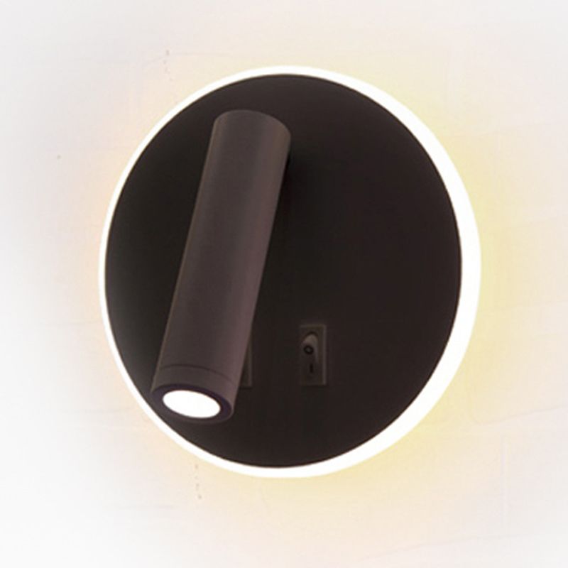 350° Rotatable LED Spotlight Wall Lamp Nordic Minimalism Bedside Reading Lamp with Backplane Night Light Design