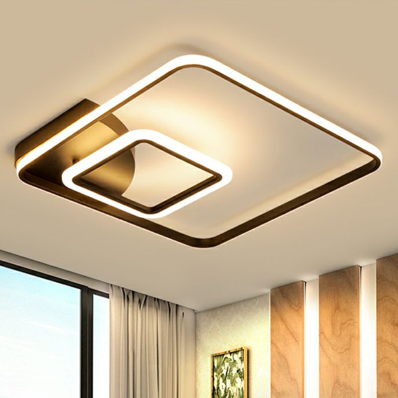 Lampada da incasso a soffitto quadrata a LED con montaggio a incasso Lampada da incasso moderna in metallo nero per hotel