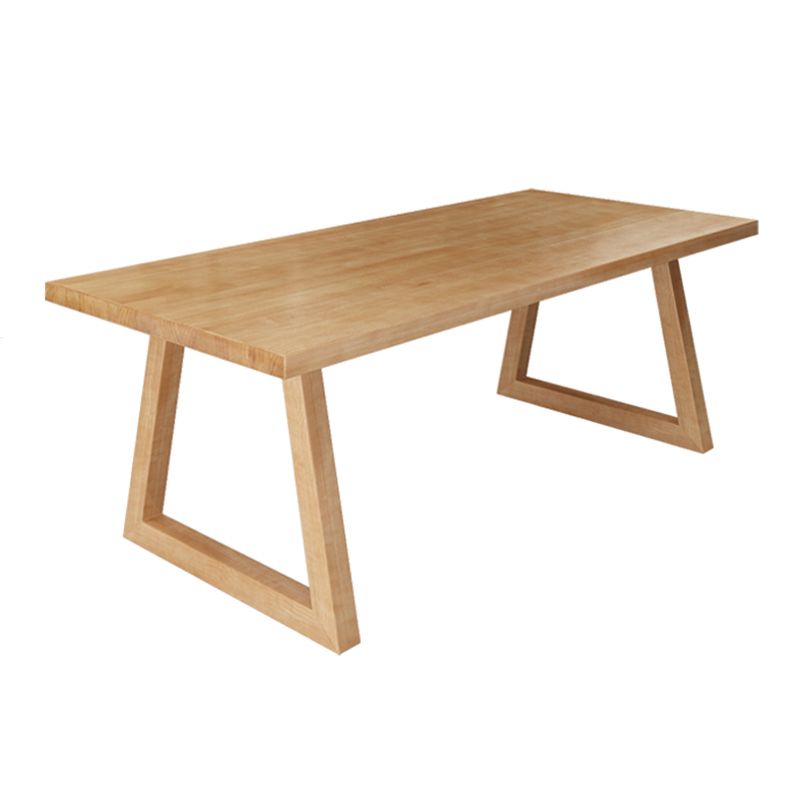 Modern Kitchen Solid Wood Dining Table Rectangle Shape Dining Table with Double Pedestal