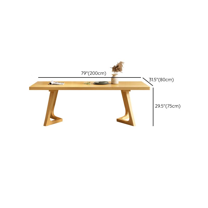 Modern Solid Wood Furniture 1/2/5/7 Pcs Standard Height Dining Room Table Set in Natural
