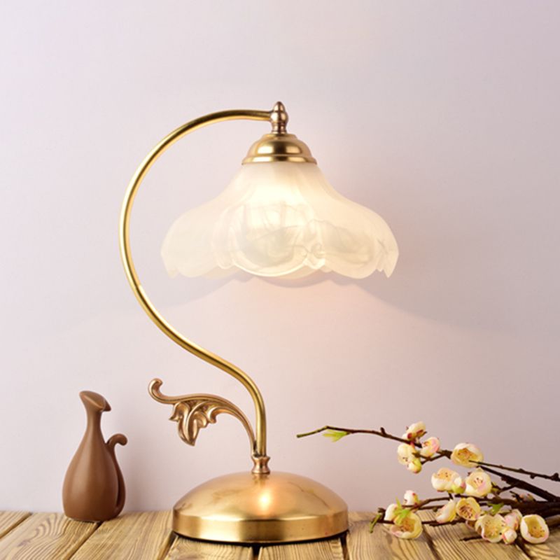 Glass Flower Table Light Contemporary Style Nights and Lamp for Bedroom