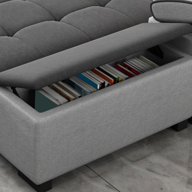 Modular Contemporary Faux Leather and Linen Furniture Sectionals