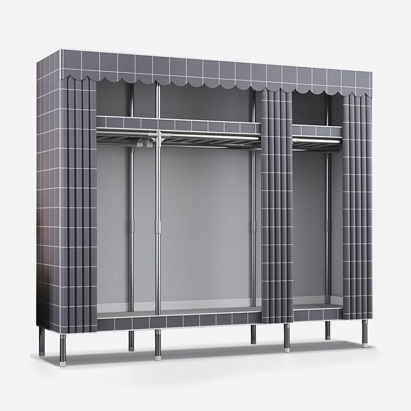 Modern Style Metal Wardrobe Bedroom Wardrobe Closet with Shelves
