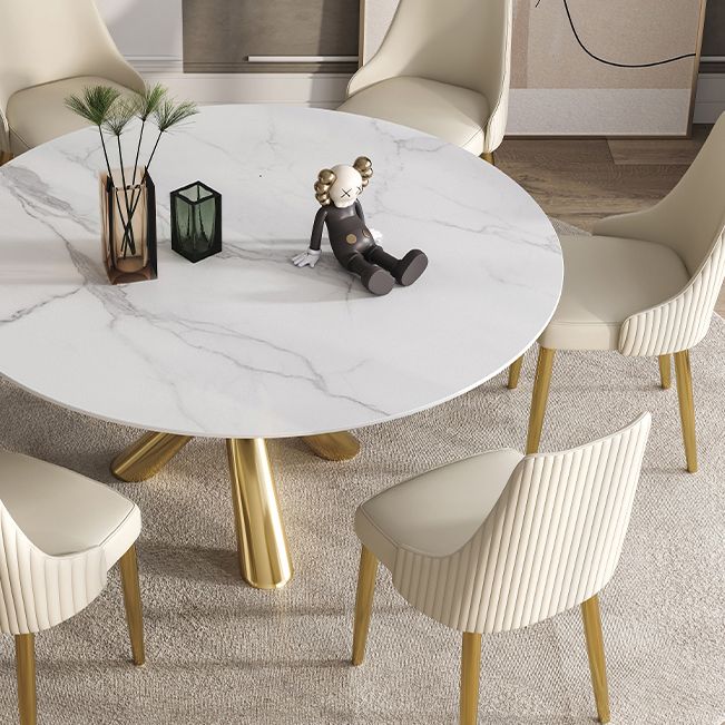 Contemporary Fixed Dining Room Table Set Sintered Stone Top Dining Table Furniture