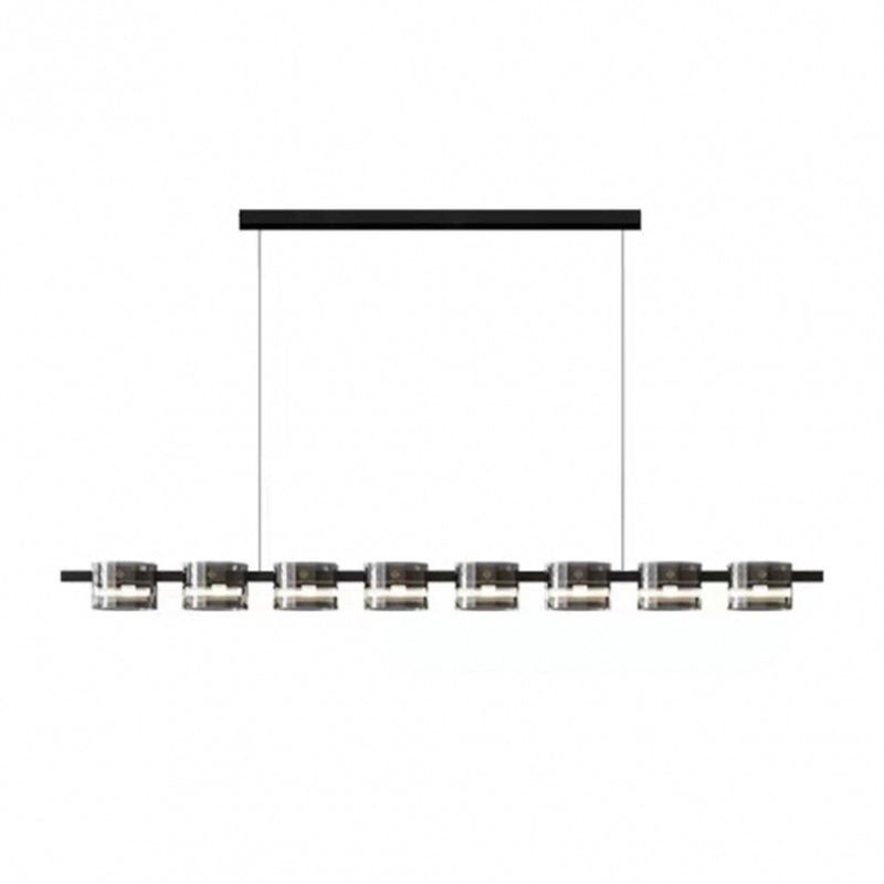 5/7/8/9-Light Modern Black Ceiling Light Glass LED Kitchen Island Lighting for Bedroom