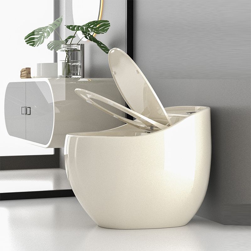 Contemporary Siphon Jet Toilet Bowl Slow Close Seat Included Urine Toilet for Washroom