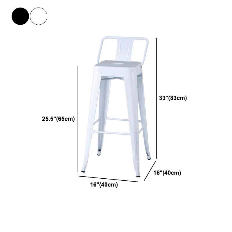 Industrial Style Armless Barstool Iron Frame Counter Stools for Cafe