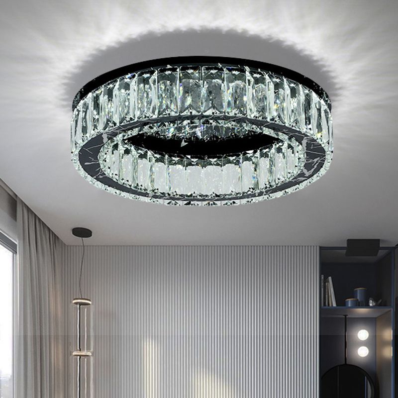 Lámparas de techo de cristal contemporáneas con montaje empotrado redondo