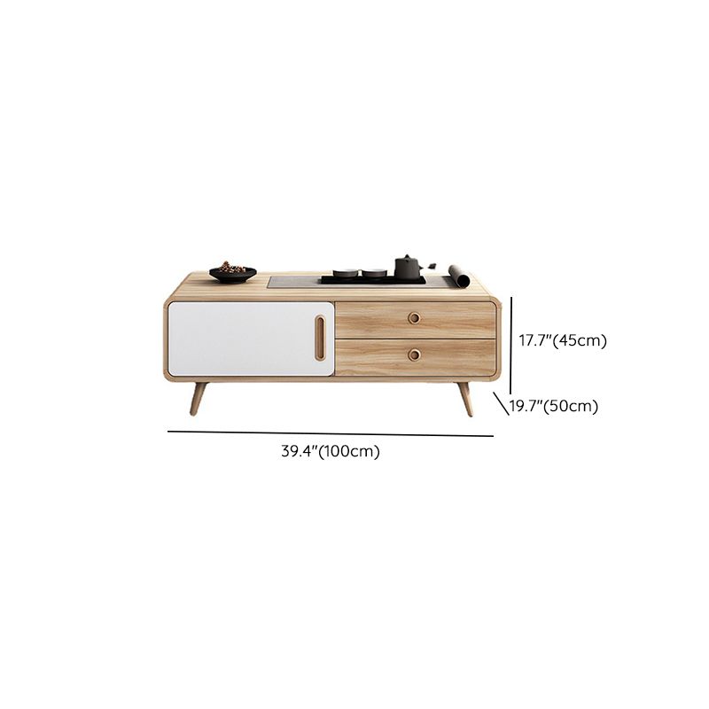 Natural 1 Single Coffee Table Modern 1 - Door Cocktail Table with Storage