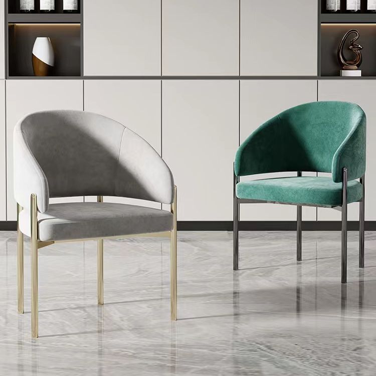Luxury Style Metal Arm Dining Chair with Upholstered for Dining Room