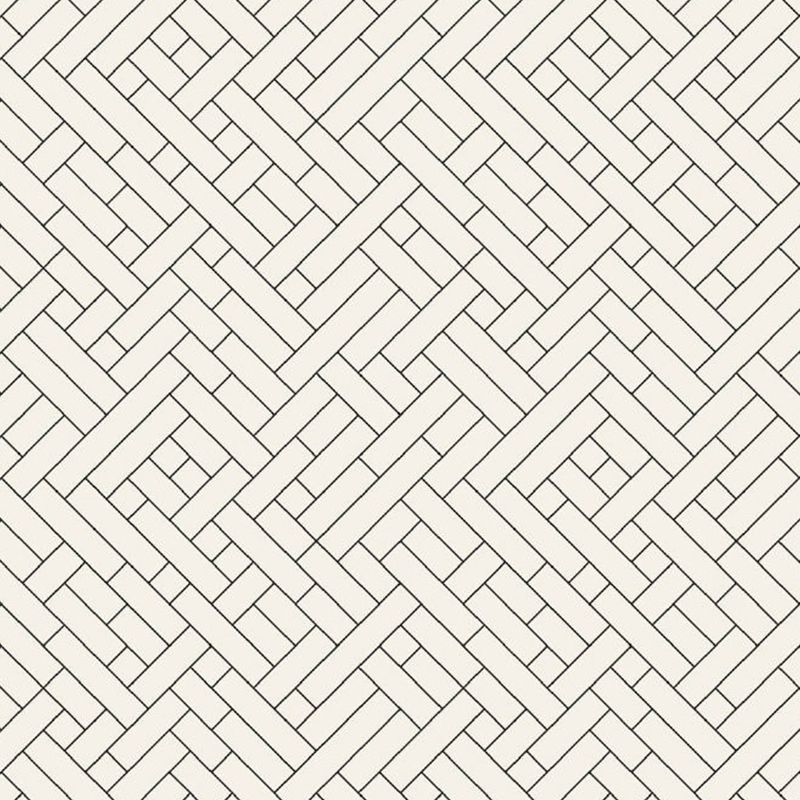 Simple Geometric Interwoven Murals Black-White Stain-Proof Wall Art for Living Room