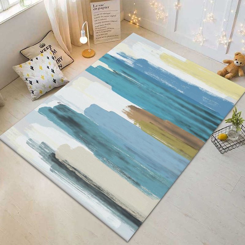 Light Green Minimalist Rug Polyester Graphic Rug Washable Rug for Living Room