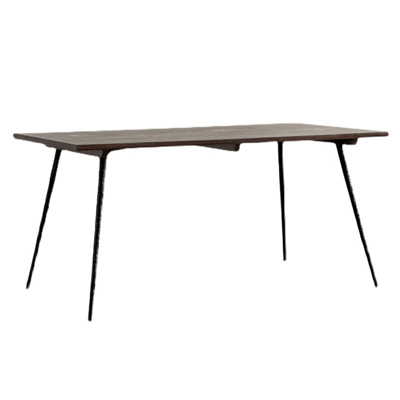 Rectangle Wood Color Dining Table Oak Solid Wood Table Luxury with 4 Legs